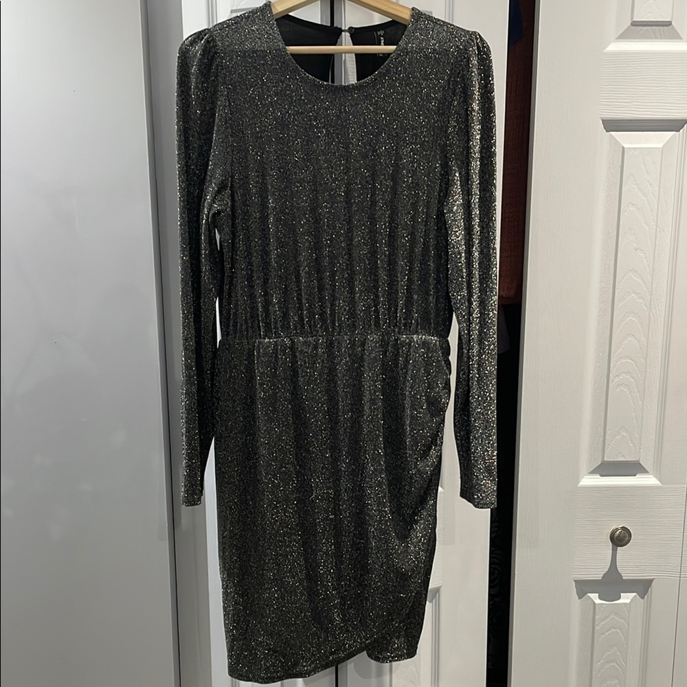 ONLY Sparkly Long Sleeve Dress